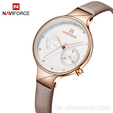 Naviforce 5001 Schöne Blume Damenuhren Kalender Dual Dial Stunden Uhr Damen Digitaluhren NF5001S